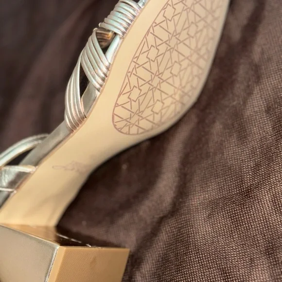 Jewel Badgley Mischka Metallic Strappy Heels